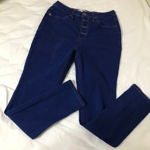 Vibrant blue skinny jean